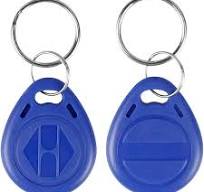LIBO Writable RFID Keychains 125KHz T5577 NFC Token Proximity ID Access  Control Key Fob Tags Card Programable Blue Color (Pack of 10)