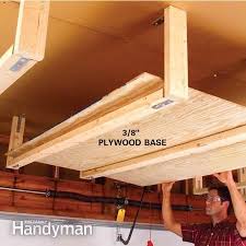 Cut a slit in the top of the can, and put your rope inside. Easy Garage Storage Solutions Easy Garage Storage Diy Storage Projects Overhead Garage Storage