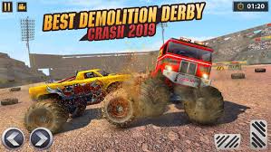 ¡acción de acrobacias que desafían la gravedad y efectos físicos que son una bomba de adrenalina! Descargue Real Monster Truck Demolition Derby Crash Stunts Mod Y Apk De Datos Para Android Apkmods World