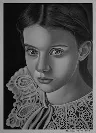 Jesus cried out, "IT IS FINISHED" ... and so is my pencil drawing of  Yasmine Al-Bustami as Ramah