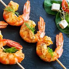 Brochettes De Crevettes Pour Aperitif Dinatoire Recette Avec Images Brochette Crevette Brochette Aperitif Dinatoire