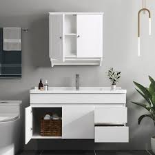 Do you suppose home depot bathroom cabinets on wall seems to be nice? Veikous 24 4 In W X 8 6 In D X 23 6 In H Wooden Bathroom Storage Wall Cabinet In White 2 Door Bc 002 1 The Home Depot