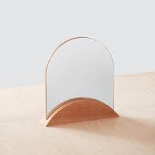 Arch Tabletop Mirror With Wood Base Cermin Ide Bisnis Mebel