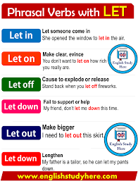 Phrasal Verbs With Let In English Learn English Words English Study English Vocabulary Words