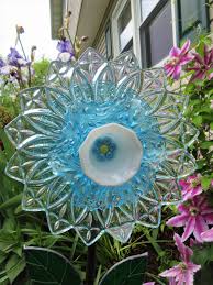 Glass Garden Flower Garden Gifts Yard Art Upcycled Glass Flower Garden Gifts Glass Plate Flowers Plate Flowers Garden
