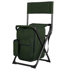Portal Lightweight Backrest Stool Compact Folding Chair Portable Storage Seat With Cooler Bag And Shoulder Straps Folding Chair Backpacking Chair Cooler Chairs