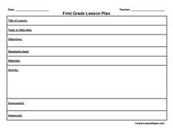 Free First Grade Lesson Plan Templates Free First Grade Lesson Plan Templ Social Studies Lesson Plans Math Lesson Plans Template Teacher Lesson Plans Template