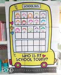 School Bus Attendance Poster Classroom Attendance