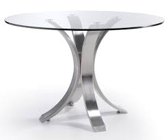 Designer Table Ronde Acier Poli Et Verre Trempe Majestua 110 Cm Dimensions D 110 X H 76 Cm Lestendances Fr Table Ronde Design Salle A Manger Table Ronde Table Salle A Manger