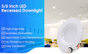If you like feet and inches to cm converter, please consider adding a link to this tool by copy/paste the following code 5 6 Inch 5cct Led Recessed Downlight Baffle Trim Wet Rated E26 Base Screw In 10 5w 85w Dimmable Simple Retrofit Installation Energy Star Etl Listed 6 Pack Amazon Com