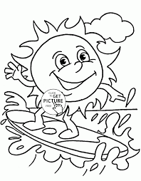 There are easy pictures for preschoolers to color and more intricate designs for the bigger kids too. Funny Summer Sun Coloring Page For Kids Seasons Coloring Pages Coloring Home