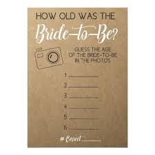 Bridal Shower Game Guess Bride S Age From Photo Invitation Zazzle Com Bridal Shower Rustic Bridal Shower Activities Bridal Shower Planning
