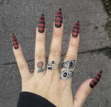 Black And Red Stiletto Nails Pin On Nails