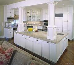 Kitchen Island With Columns Artisan Woods Kitchens White Kitchen Remodel Small Kitchen Island Design Modern Kitchen Island