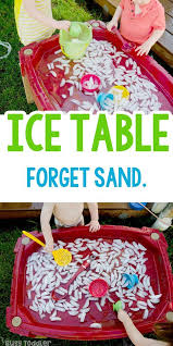 Make An Ice Table Sensory Bin Busy Toddler Easy Toddler Activities Toddler Activities Summer Activities For Toddlers