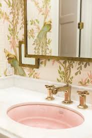 girl bathroom with oval pink sink