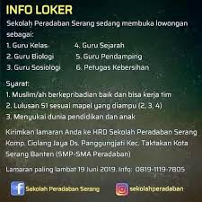 Satu tahun kemudian, tahun 2005, sekolah ini satu tahun kemudian, tahun 2005, sekolah ini membuka kampus kedua di serang (kampus sepang). Info Loker Serang Banten
