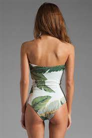 One Piece Swimsuit Green Feather Print Swimwear Women Bathing Suit Swimming Suit Monokini One Piece Leaves Swimsuit Swimwear