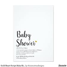 Gold Heart Script Baby Shower Sprinkle Definition Invitation Zazzle Com Baby Shower Invites For Girl Baby Shower Invitations For Boys Animal Baby Shower Invitations