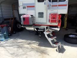 Hitch Mounted Camper Step And Generator Mount Youtube Camper Steps Slide In Camper Pickup Camper