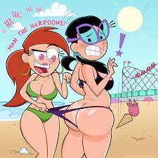 ! 2girls beach belly bikini pull bubble butt cleavage embarrassed  female female only glasses hoop earrings huge ass pink eyes ponytail roller  coaster seashell sisters straight hair tanline the