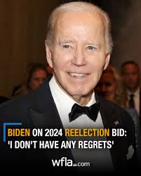 Former President Biden said that he does not have regrets in deciding to  run for reelection in 2024. https://bit.ly/3Sv7V9i