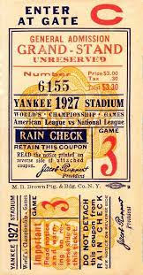 1927 Yankees World Series Ticket Vintage Baseball Poster Wall Art Vintage Poster Design Baseball Posters Vintage Graphic Design