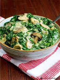 Healthy Creamed Spinach Mushrooms Produce For Kids Recipe Creamed Spinach Recipe Healthy Healthy Creamed Spinach Thanksgiving Side Dishes Healthy