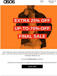 Check spelling or type a new query. Asos Extra 25 Off Final Sale Milled