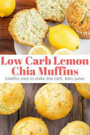 Low Carb Lemon Chia Seed Muffins Slender Kitchen Recipe Lemon Chia Seed Muffins Chia Seed Muffins Healthy Snacks