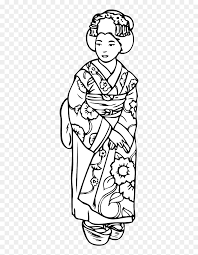 People set cartoon coloring page vector. Geisha Girl Anime Svg Clip Arts Japan People Coloring Pages Hd Png Download Vhv