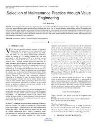 Predictive maintenance occurs as needed, drawing. Pdf Selection Of Maintenance Practice Through Value Engineering Malay Niraj Academia Edu