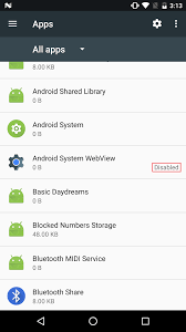 Tap on android system webview, and then tap on enable/disable (as required). Android Webview Language Changes Abruptly On Android 7 0 And Above Stack Overflow