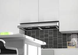 Rather than painting it white, we stained the oak planks. Zline 30 In 530 Cfm Under Cabinet Range Hood In Stainless Steel Hardwired Power 617 30 Has A Modern Design And B Range Hood Modern Range Hood Kitchen Vent