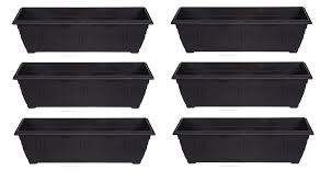 The planter box can easily be converted to indoor or outdoor use, perfect for planting in the balcony, terrace, garden, backyard, patios or the corners in your living room. 6 X 60cm Slim Plastic Venetian Window Box Trough Planter Plant Pot Black Colour 2300008521254 Ebay