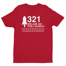 321 We Are Go For Launch Short Sleeve T Shirt Satellite Beach Life
