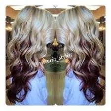 Burgundy Hair With Blonde Underneath Bing Images Hair Styles Burgundy Hair Long Hair Styles