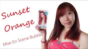 An innovative hair cosmetic brand with trendy products that allows you to create stylish hairstyles, making you more beautiful & feel more confident. Dye My Hair Orange With Mise En Scene Sunset Orange Bubble Color Youtube