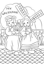 Dutch Vintage Valentine 039 S Day Card Coloring Page Free Printable Coloring Valentine Coloring Pages Valentine Coloring Printables Coloring Pages For Girls