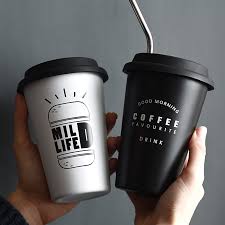 Stainless Steel Cups With Lid Straw Cup Sleeve 450ml Metal Drinking Mugs Coffee Mug Food Grade Cups Bpa Free For Children Adults Justbeinharmony