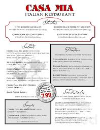 Are there any italian restaurants in miami beach? Casa Mia Of Lacey Menu In Olympia Washington Usa