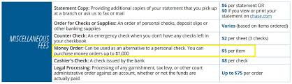 In addition, they will refund atm fees charged by the atm owners up to 5 times per statement period. Chase Money Order Trader Group