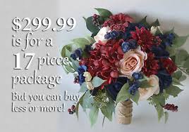 The fabulous elegant watercolors wedding invitation for the blue and peach wedding. Wedding Bouquet Silk Flower Bridal Bridesmaid Peach Navy Blue Burgundy Blush Ebay