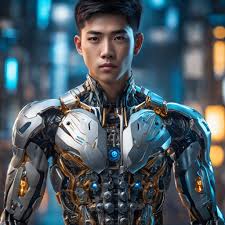 hentai robotech mechanical Handsome young robot man from China 