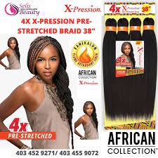 4x X Pression Pre Stretched Braid 38 4x Multi Pack Braids Ponytail Styles Ponytail Hat