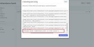 Gantt Chart Throws Server Error In Attendance Issue 16836