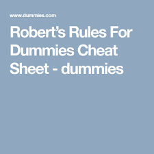 Robert S Rules For Dummies Cheat Sheet Dummies Cheat Sheets Grooming Rules