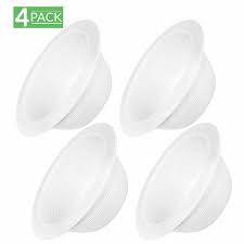 Sunco Lighting 4 Pack Trim 6 Inch White Baffle Recessed Can Light 847801044181 Ebay