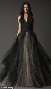 And The Bride Wore Black Could Sombre Wedding Dresses From Vera Wang Mark A Turning Tide For Bridal Trends Black Wedding Gowns Wedding Dresses Vera Wang Halloween Wedding Dresses