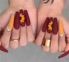 24 Newest Acrylic Coffin Nails Art Ideas In Fall In 2020 Fall Acrylic Nails Cute Acrylic Nail Designs Cute Acrylic Nails